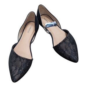 Torrid Black Lace Pointy D’Orsay Flats 9W